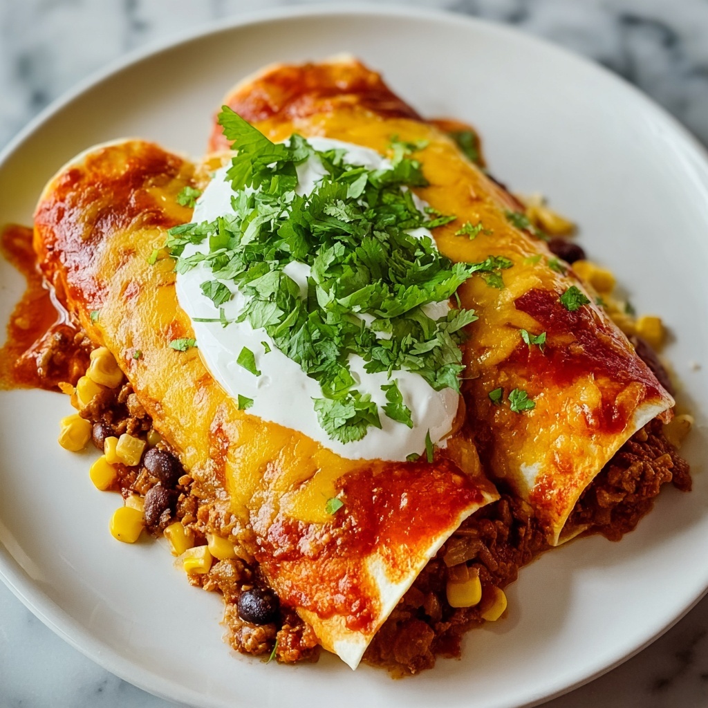 Irresistibly Cheesy Sweet Potato, Corn, and Black Bean Enchiladas Recipe - Recipe Image