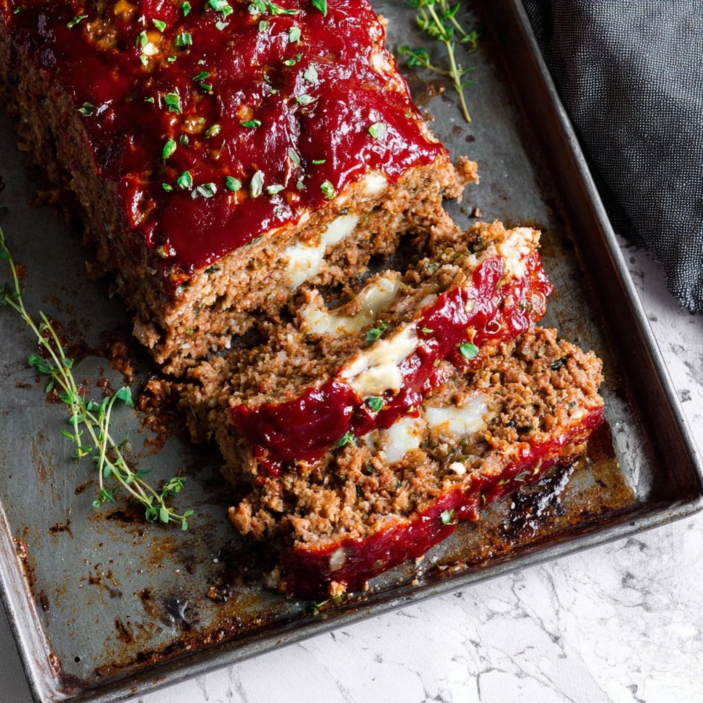 Mozzarella-Stuffed Meatloaf Recipe - Recipe Image