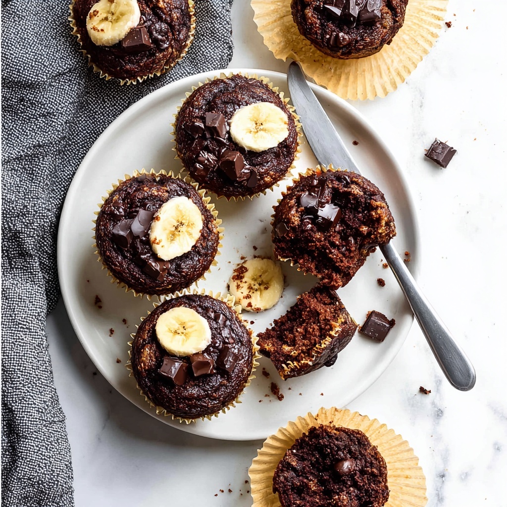 Healthier Double Chocolate Banana Muffins Recipe - Recipe Image