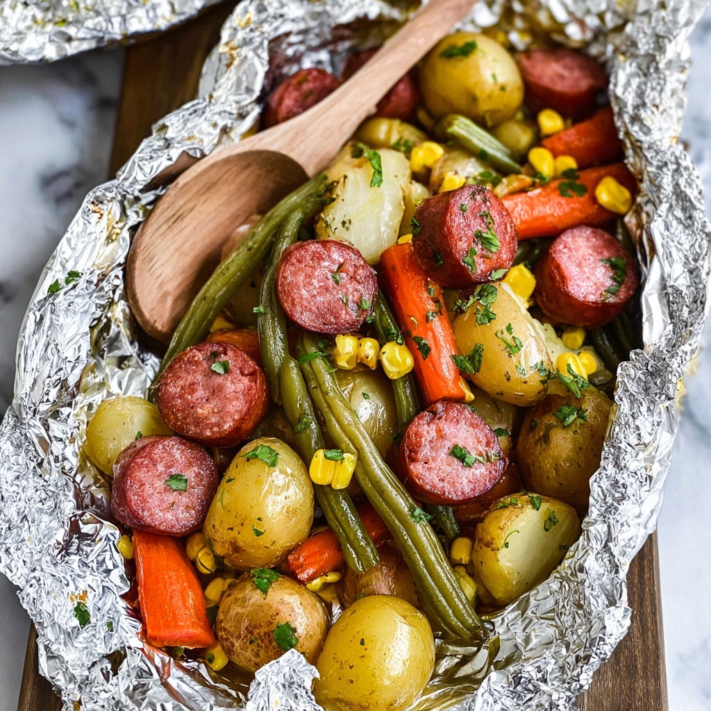 Potato and Sausage Foil Packets Recipe - Recipe Image