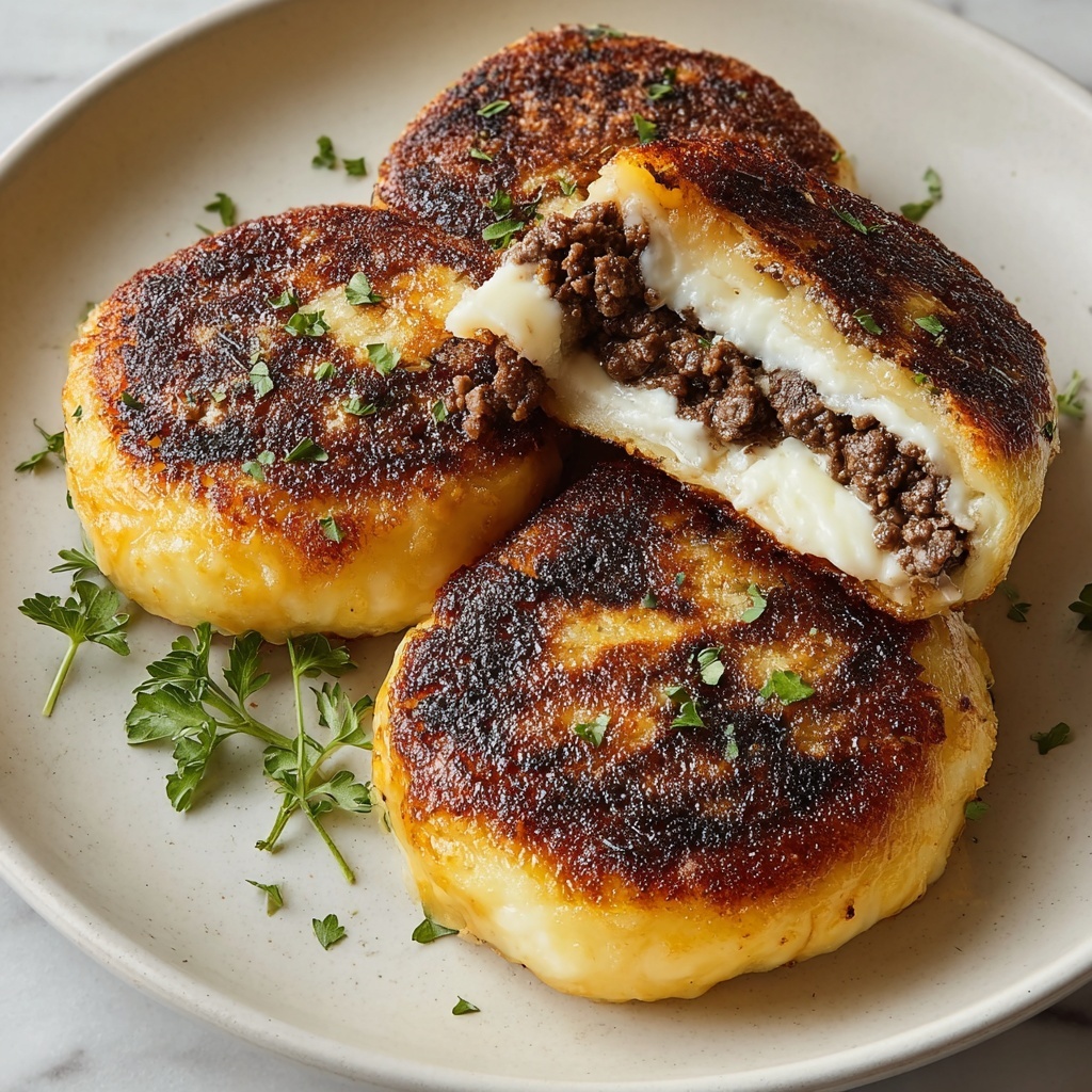 Crispy Mashed Potato Balls Filled with Cheesy Beef Recipe - Recipe Image
