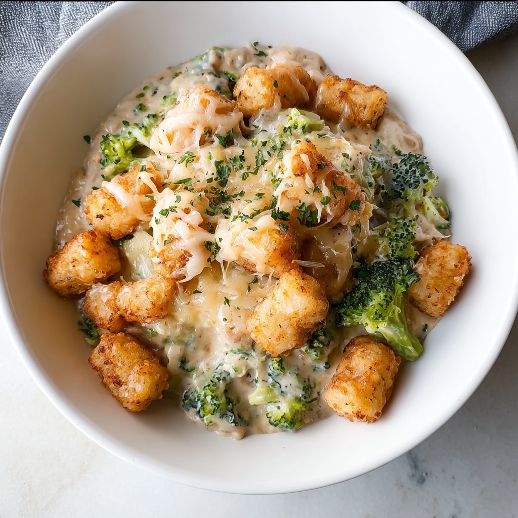 Chicken Alfredo Tater Tot Casserole Recipe - Recipe Image
