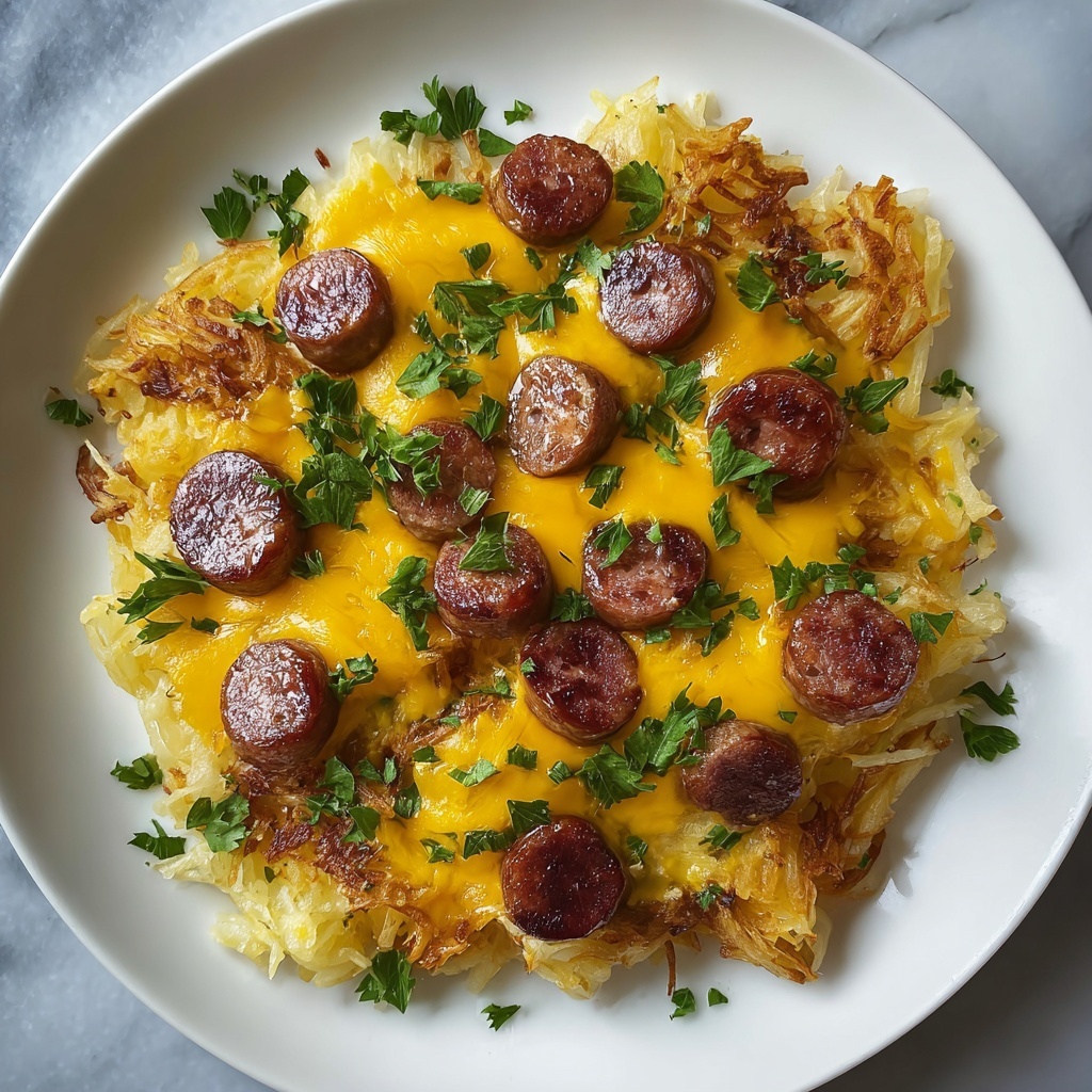 Crockpot Cheesy Potatoes and Kielbasa Recipe - Recipe Image