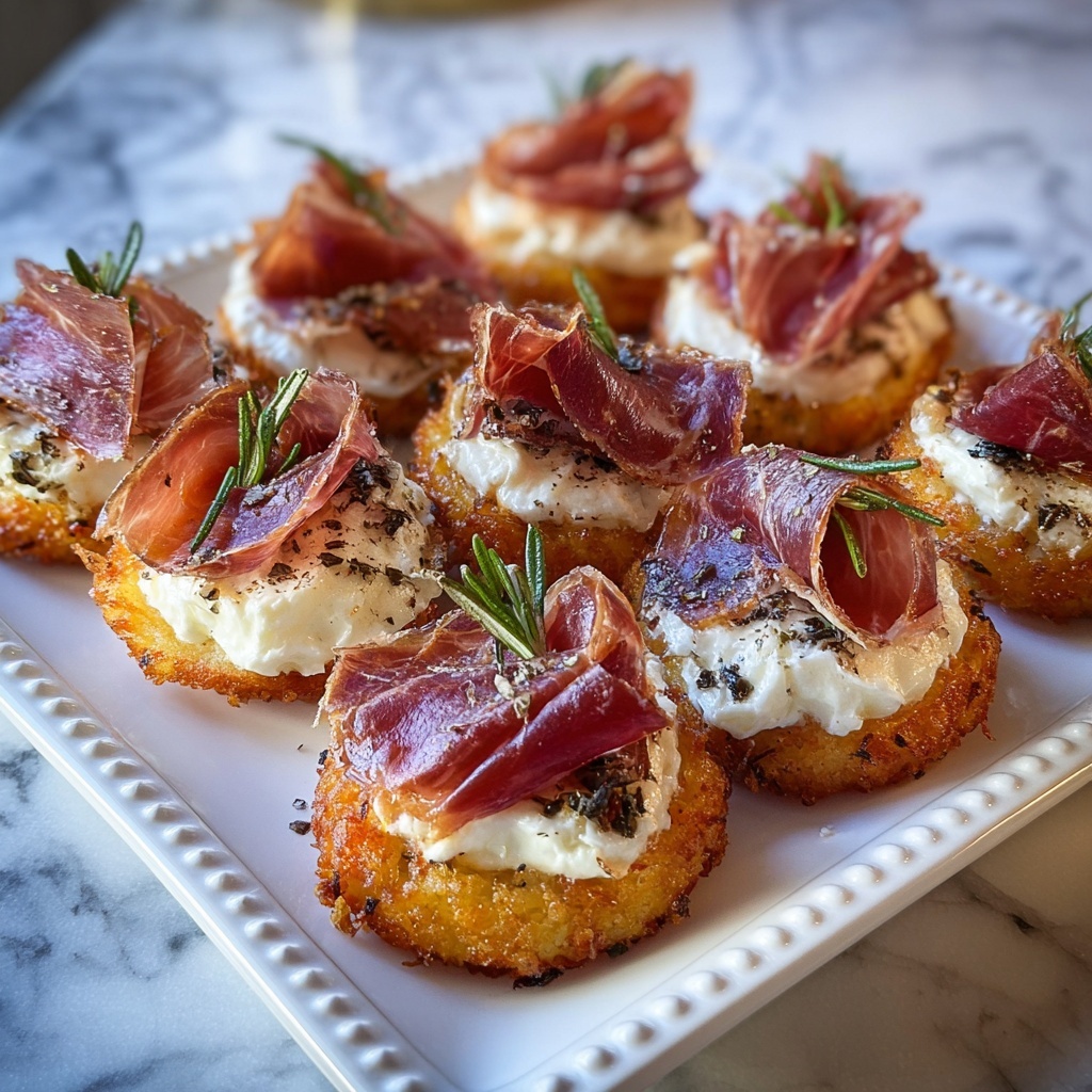 Crispy Prosciutto Boursin Cheese Bites with Honey and Fresh Herbs Recipe - Recipe Image