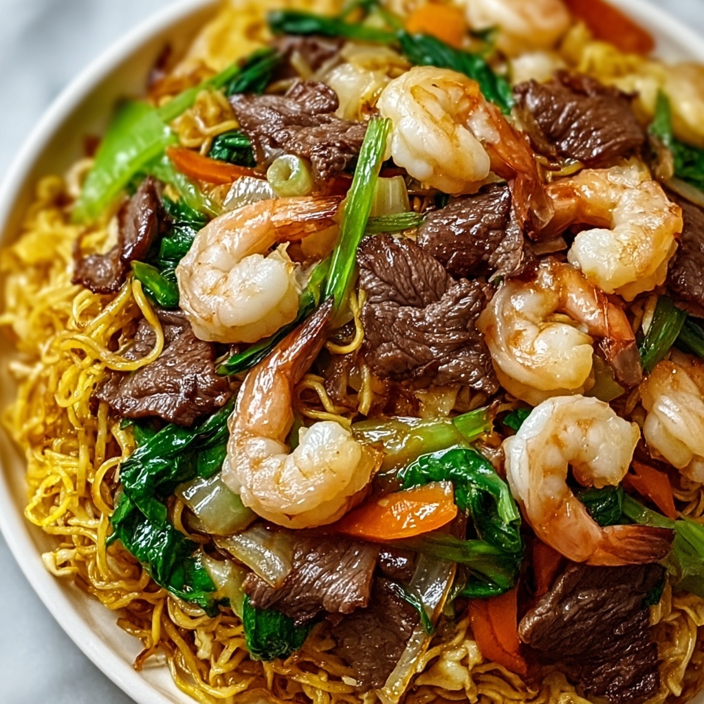 Steak & Shrimp Stir-Fried Noodles Recipe - Recipe Image