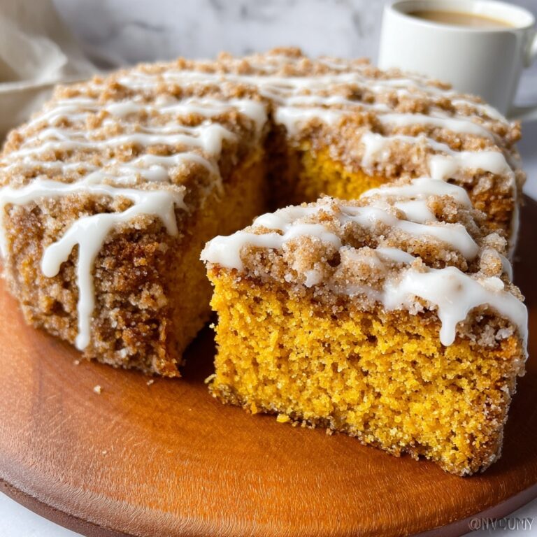 Pumpkin Coffee Cake with Streusel and Icing Recipe