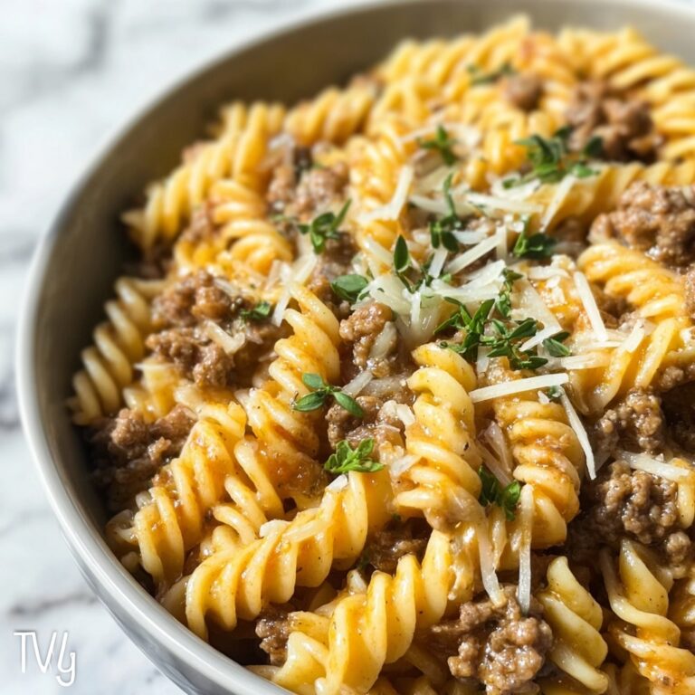 Beef and Rotini in Garlic Parmesan Sauce Recipe