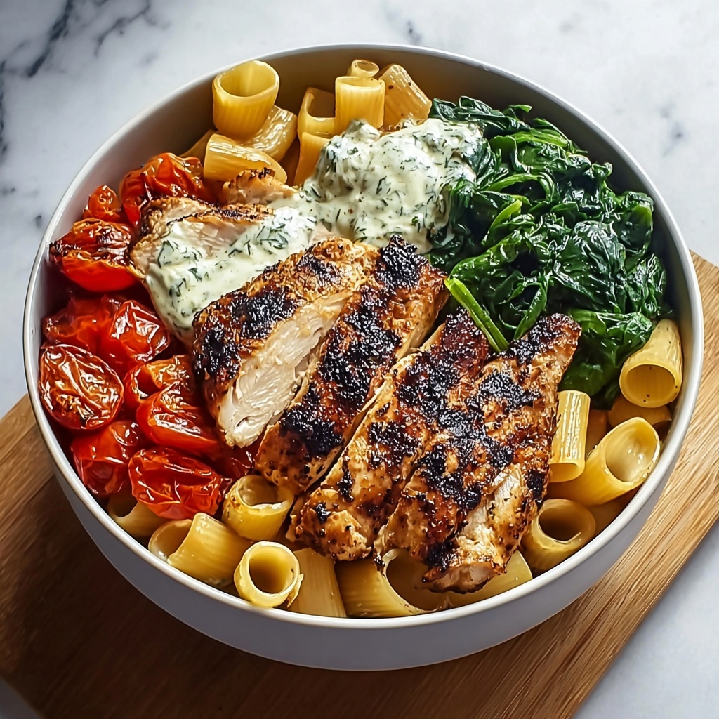 Cajun Chicken Pasta Bowl with Creamy Spinach Sauce Recipe - Recipe Image