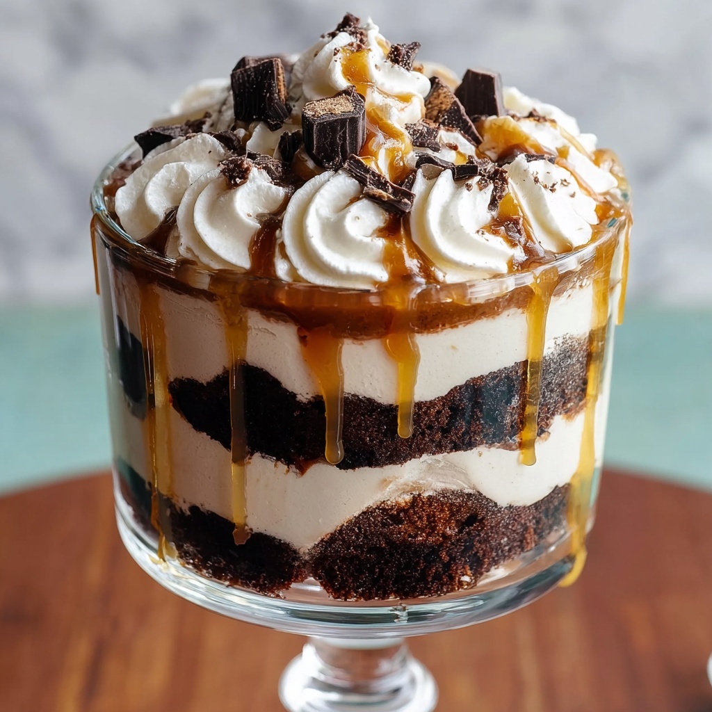 Brownie Trifle with Salted Caramel and Chocolate Whipped Cream Recipe - Recipe Image