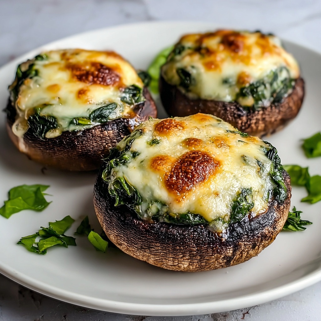 Spinach and Cheese Stuffed Portobello Mushrooms Recipe - Recipe Image