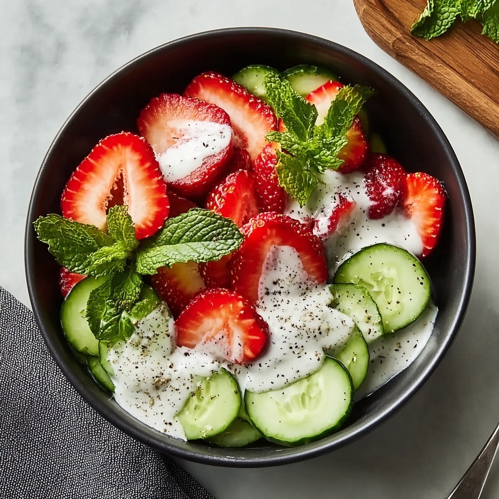 Cucumber Strawberry Salad with Balsamic Vinaigrette Recipe - Recipe Image
