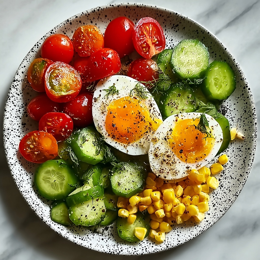 Mediterranean Egg Plate with Fresh Veggies & Cream Cheese Recipe - Recipe Image