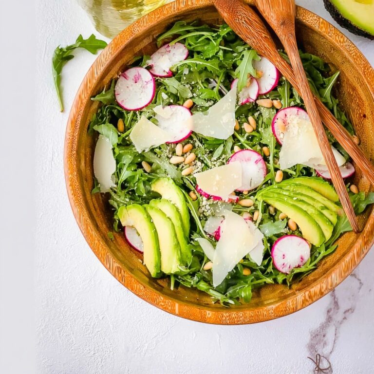 Lemon Arugula Salad with Toasted Pine Nuts and Avocado Recipe