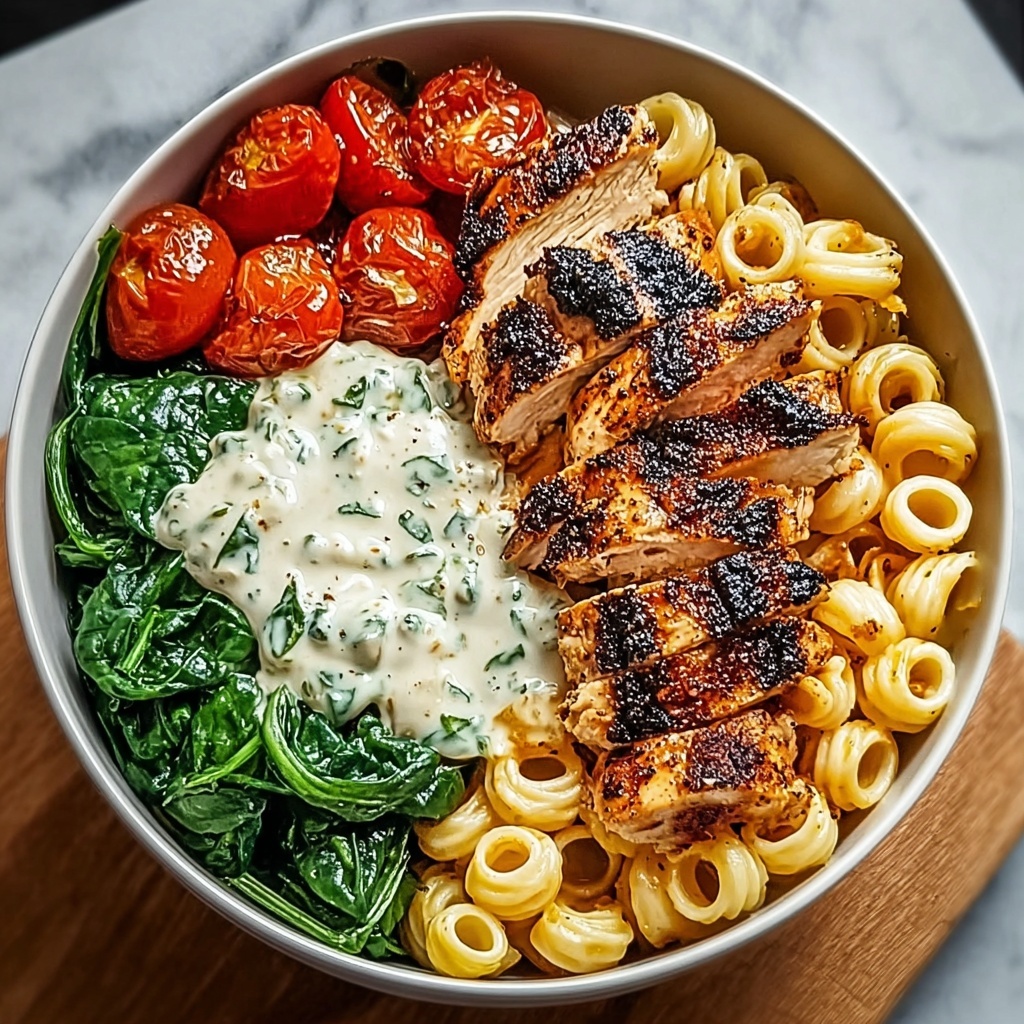Cajun Chicken Pasta Bowl with Creamy Spinach Sauce Recipe - Recipe Image