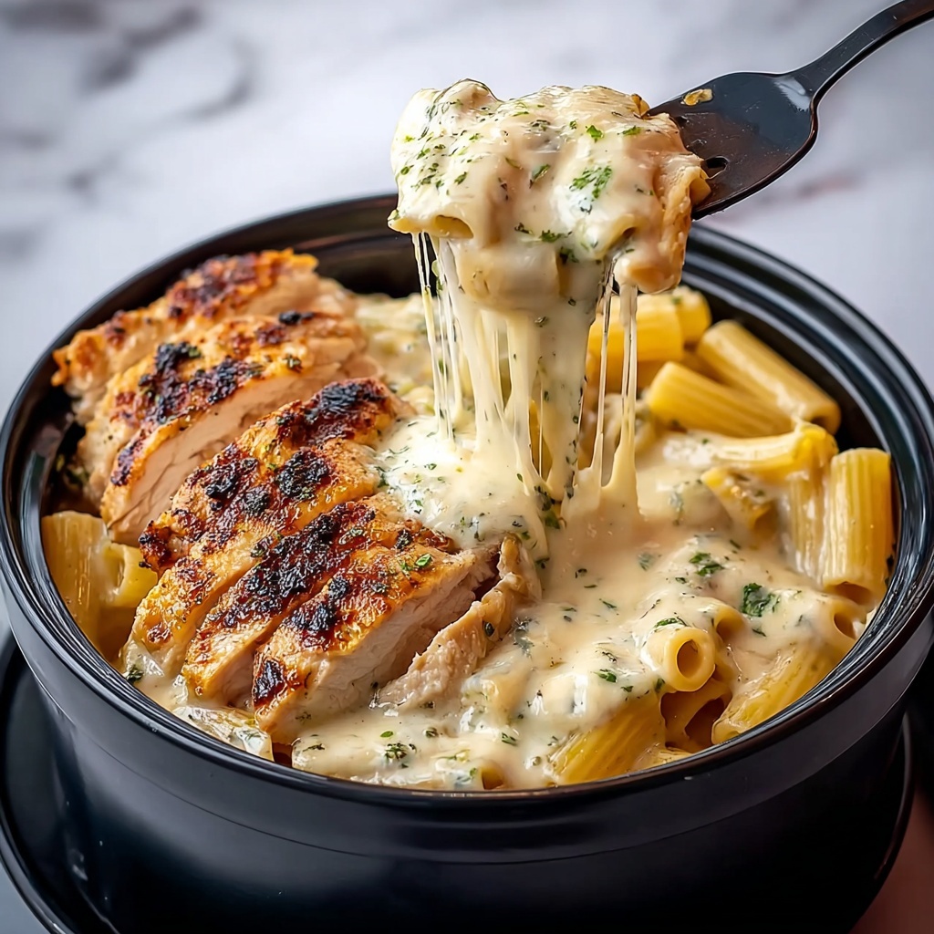 Creamy Chicken Alfredo Pasta Bowls Recipe - Recipe Image