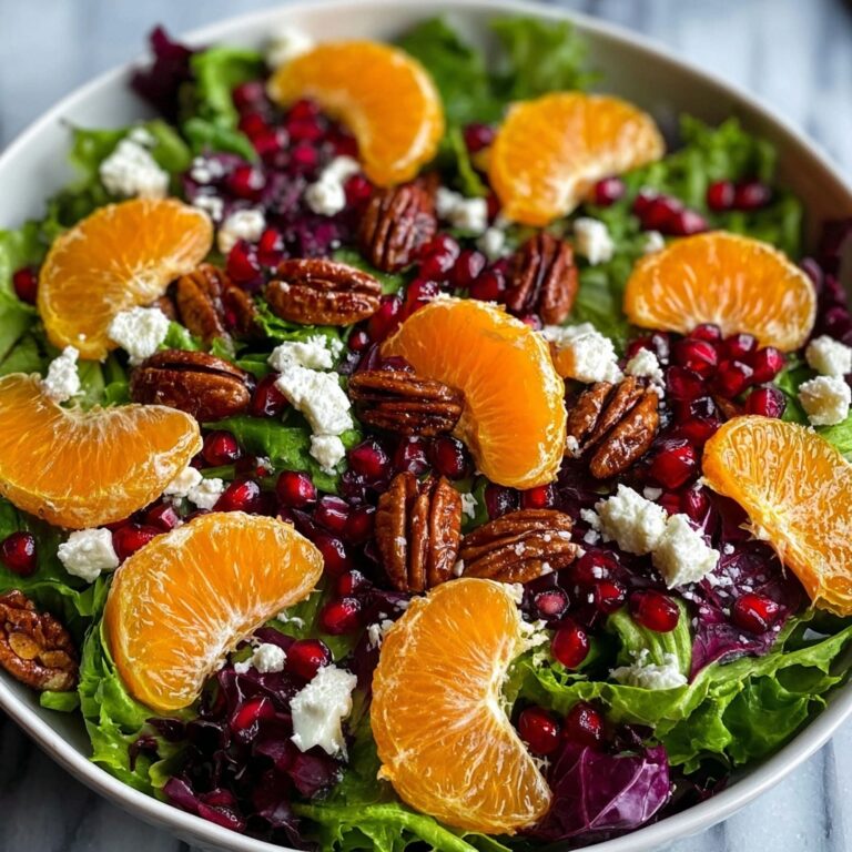 Festive Christmas Salad with Orange, Pomegranate, and Candied Pecans Recipe