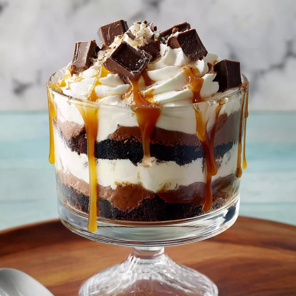 Brownie Trifle with Salted Caramel and Chocolate Whipped Cream Recipe - Recipe Image