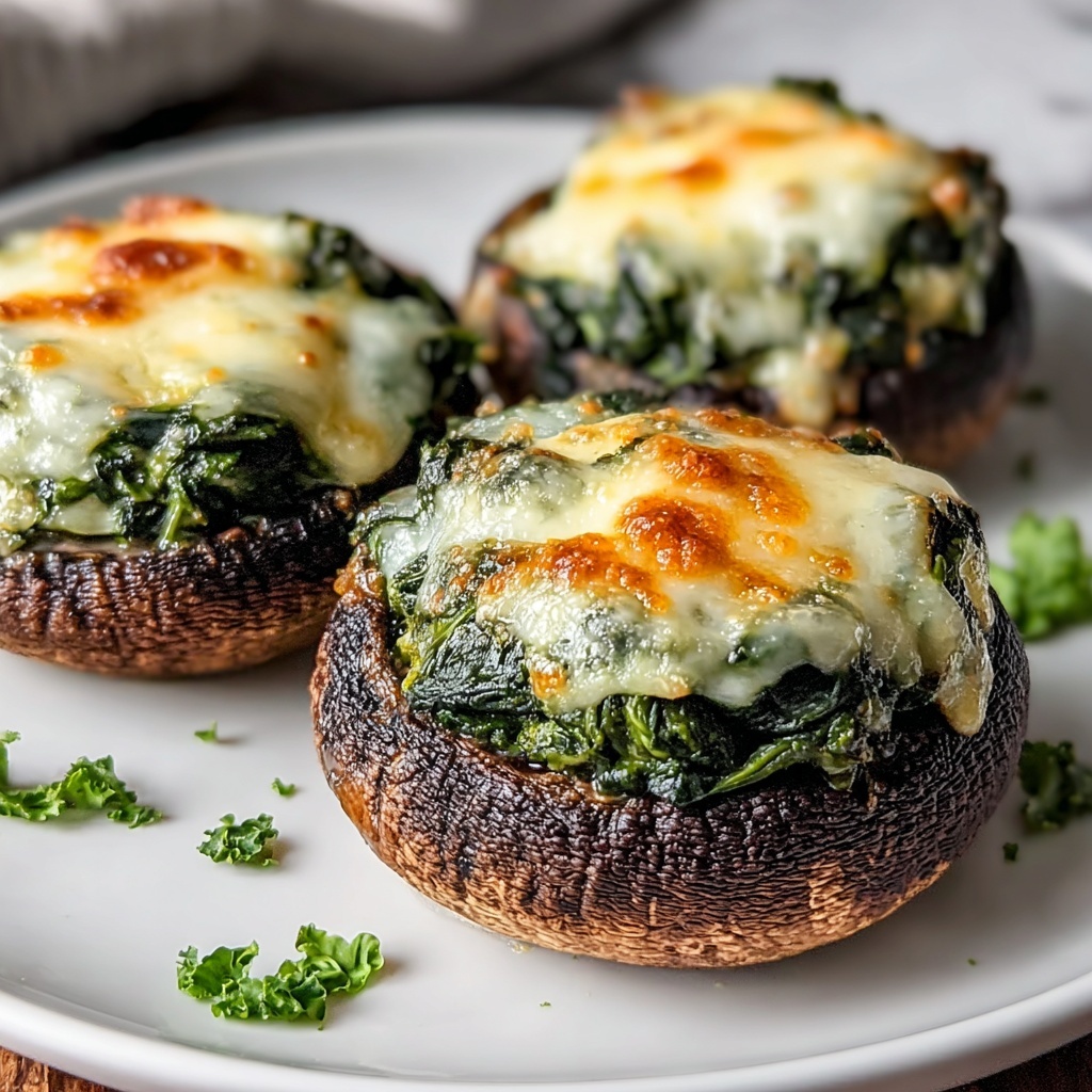 Spinach and Cheese Stuffed Portobello Mushrooms Recipe - Recipe Image