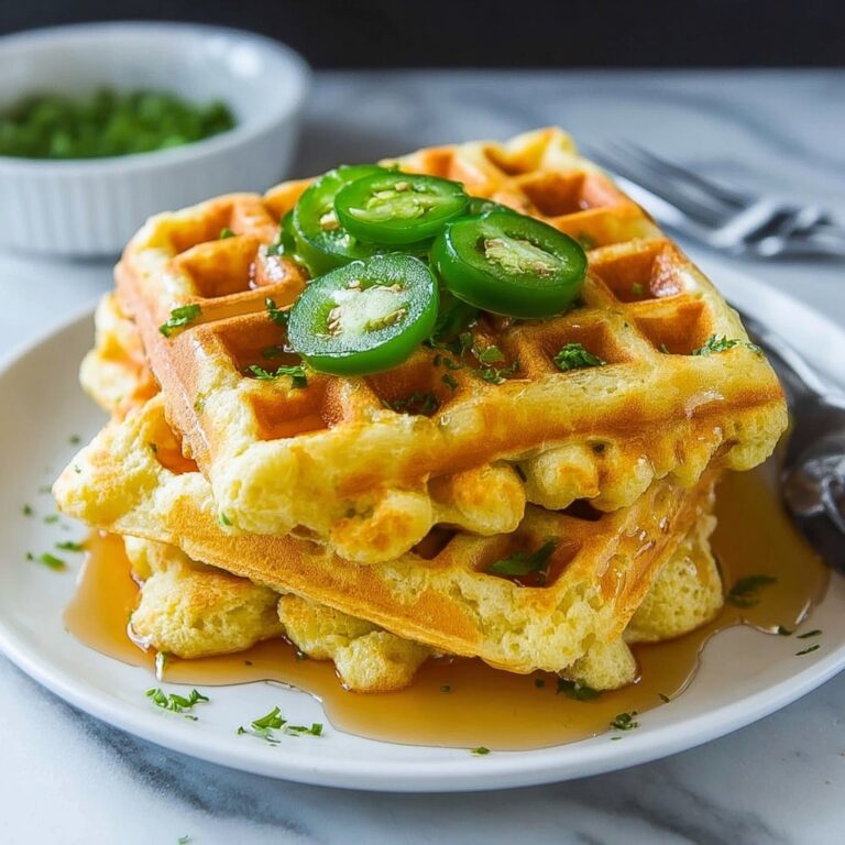 Spicy Cheddar Jalapeño Cornbread Waffles Recipe
