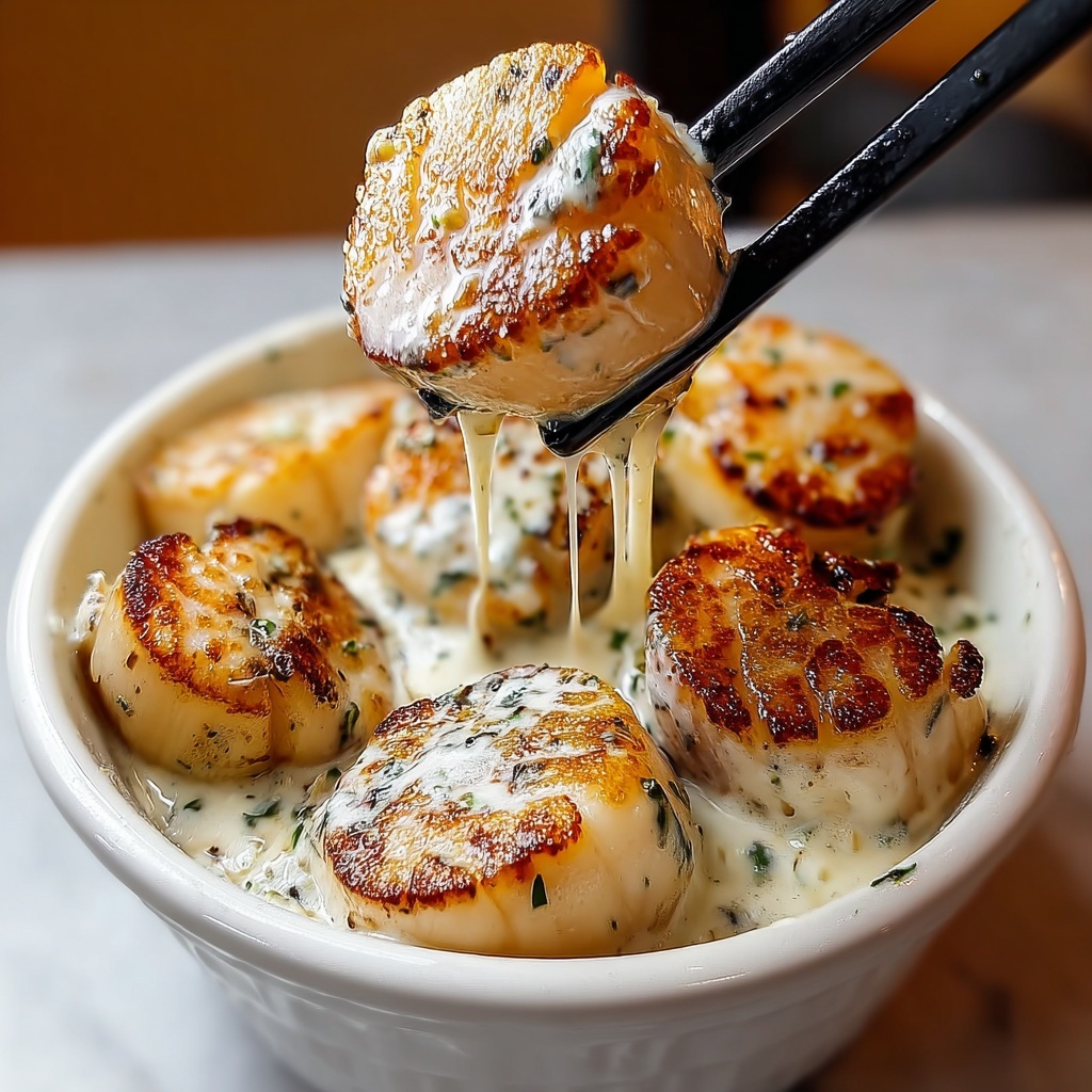 Creamy Garlic Butter Scallop Bowl Recipe - Recipe Image