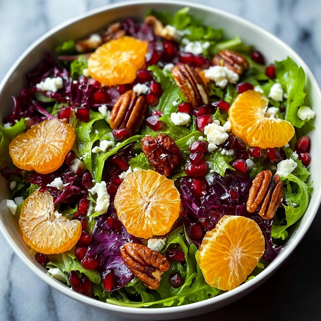 Festive Christmas Salad with Orange, Pomegranate, and Candied Pecans Recipe - Recipe Image