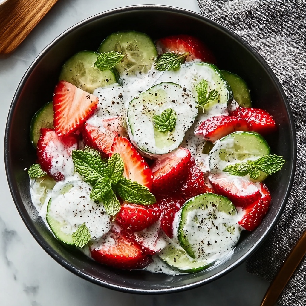 Cucumber Strawberry Salad with Balsamic Vinaigrette Recipe - Recipe Image