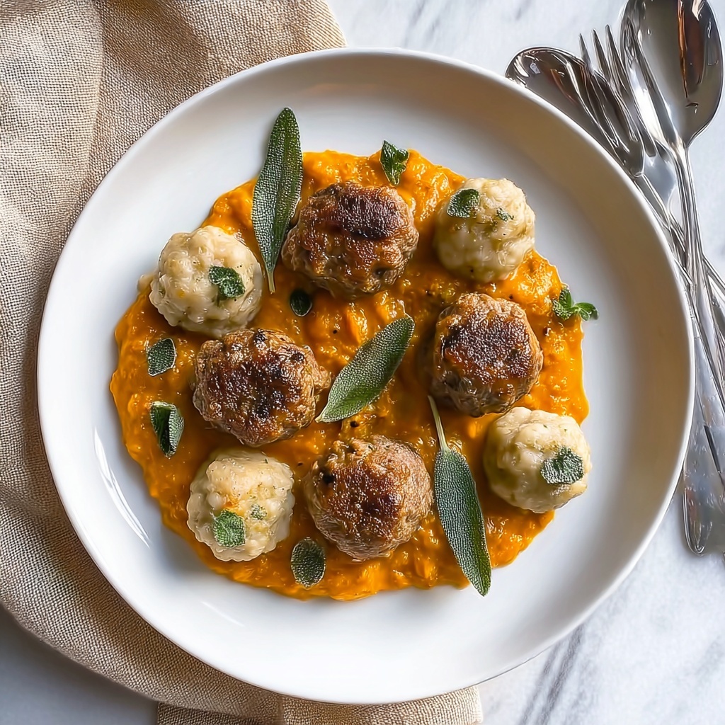 Turkey Meatballs in Pumpkin Sage Sauce Recipe - Recipe Image