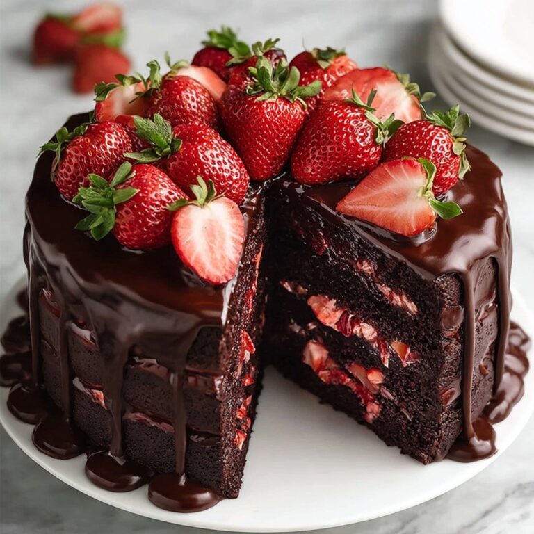 Indulgent Strawberry Chocolate Shell Cake Recipe