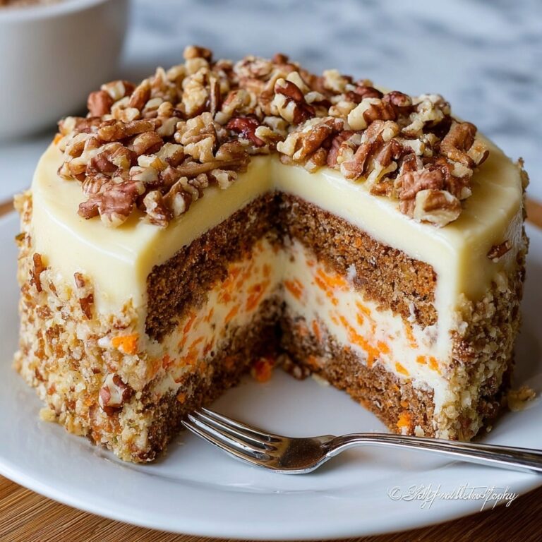 Carrot Cake Cheesecake with Creamy Topping Recipe