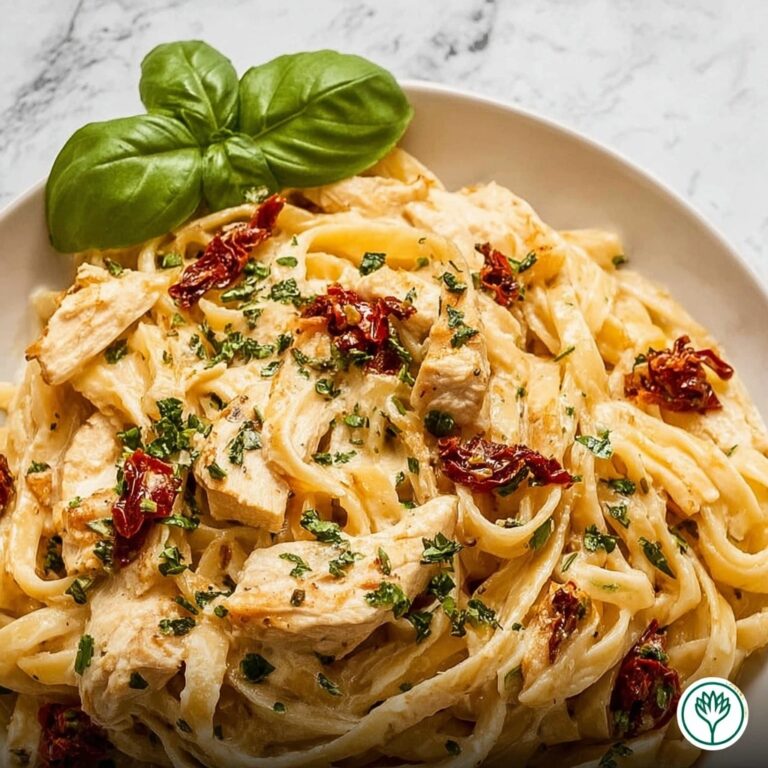 Fettuccine Alfredo with Chicken and Sundried Tomatoes Recipe