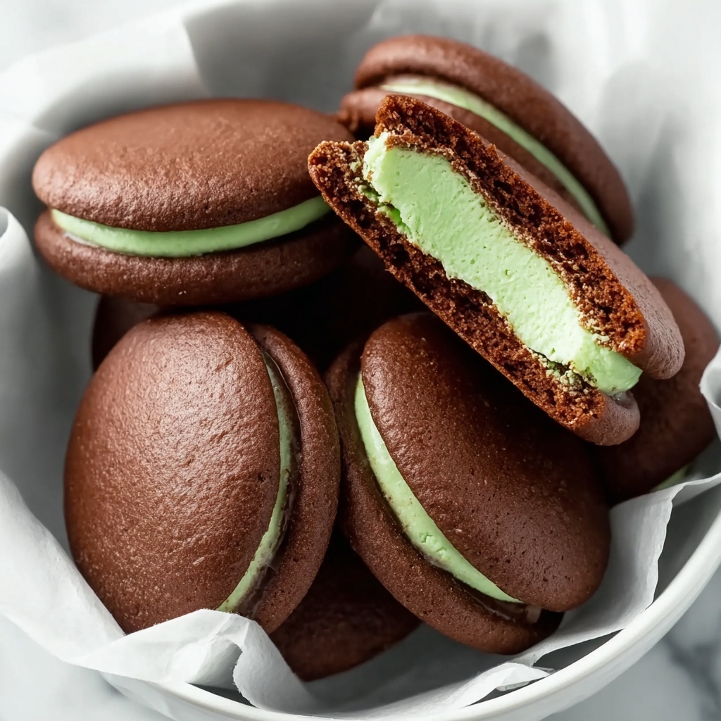 Mint Sandwich Cookies with Dark Chocolate Coating Recipe - Recipe Image
