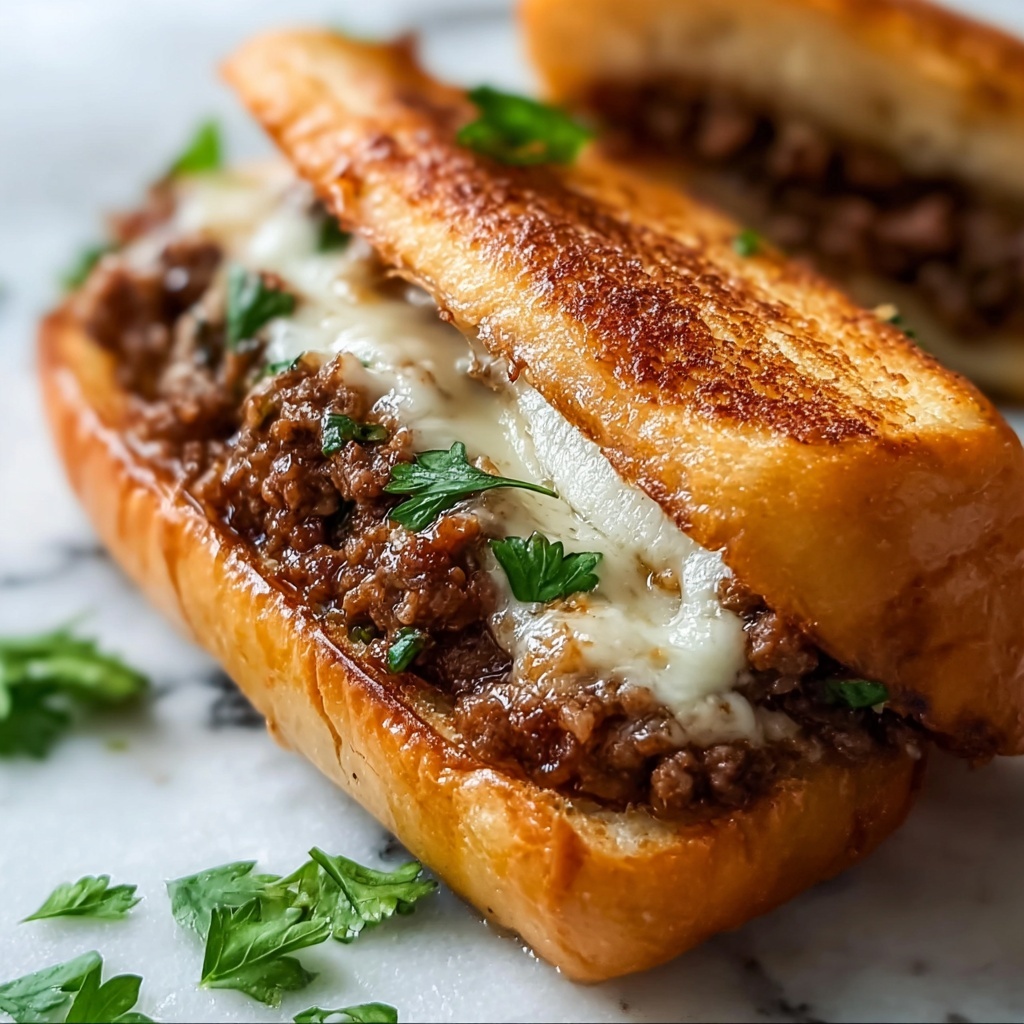Cheesesteak-Stuffed Garlic Bread Loaf Recipe - Recipe Image