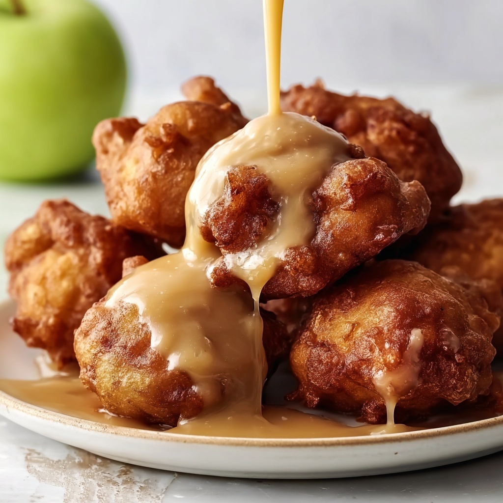 Soft Cinnamon Apple Fritters with Vanilla Glaze Recipe - Recipe Image