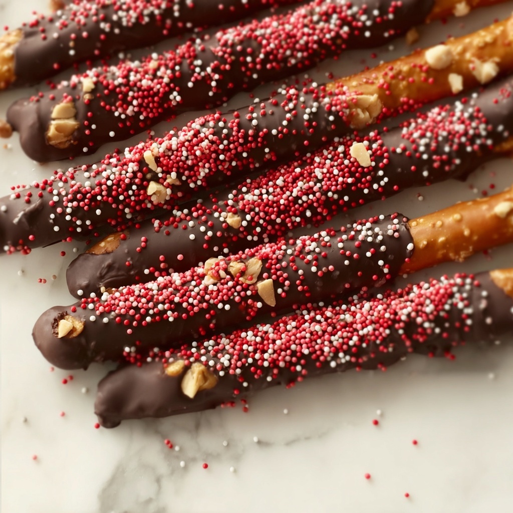 Chocolate Covered Pretzel Rods with Fun Fall Sprinkles Recipe - Recipe Image