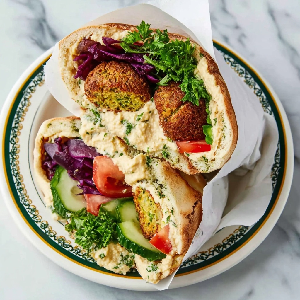 Falafel Wrap with Hummus, Tahini, and Fresh Veggies Recipe - Recipe Image