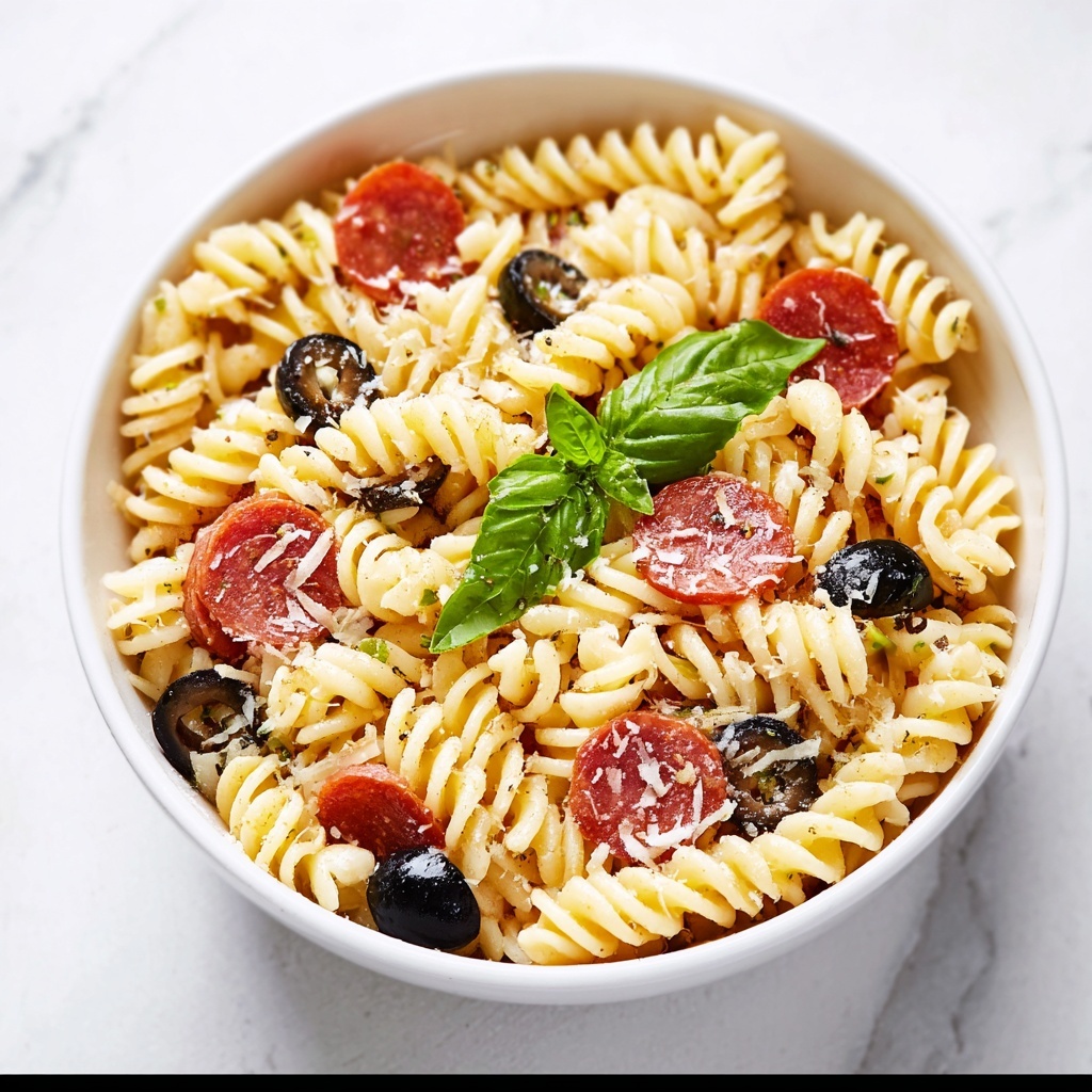 Pepperoni Pizza Pasta Salad Recipe - Recipe Image