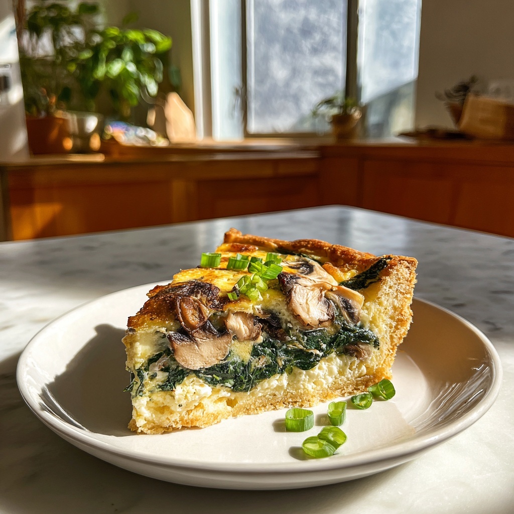 Spinach & Mushroom Quiche Recipe - Recipe Image