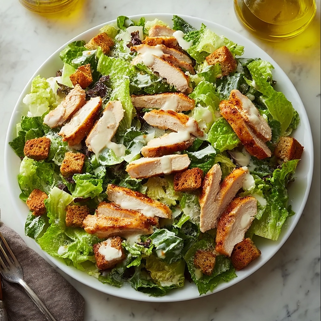 Best Chicken Caesar Salad with Homemade Croutons Recipe - Recipe Image