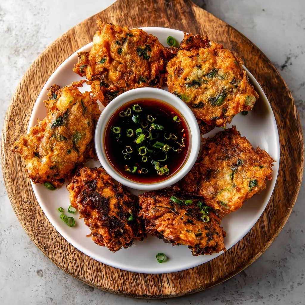 Korean Pancakes with Kimchi & Soy Dipping Sauce Recipe - Recipe Image