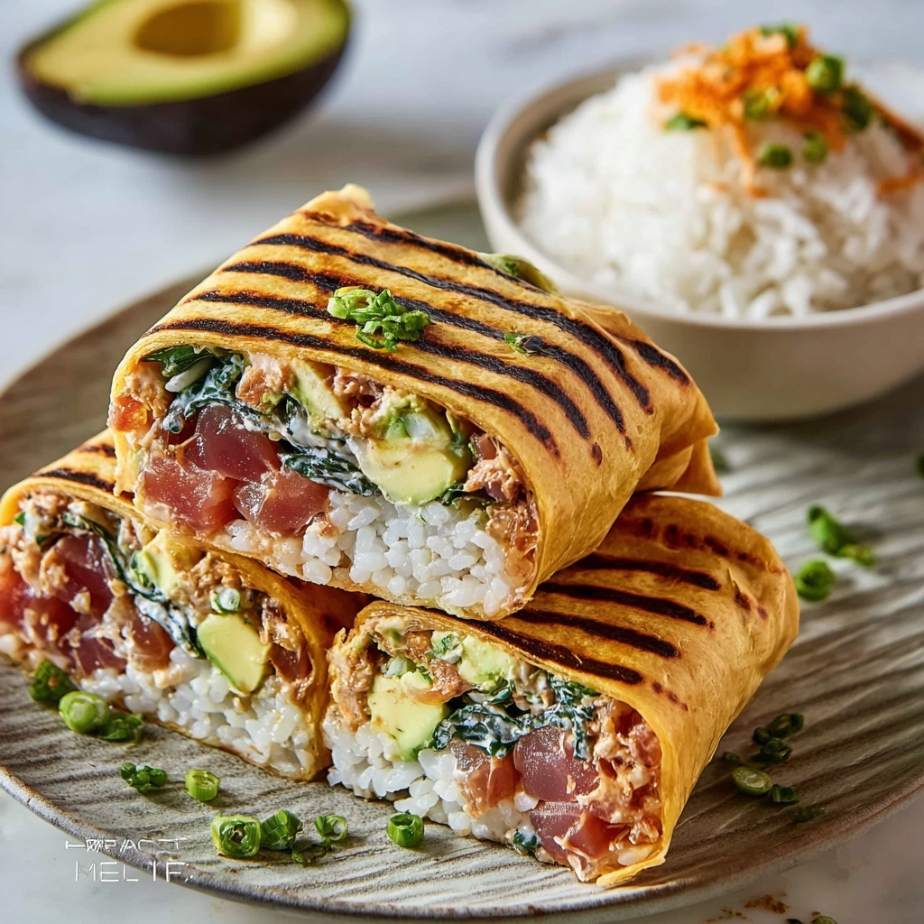 Sushi Burrito with Ahi Tuna & Yuzu Cream Recipe - Recipe Image