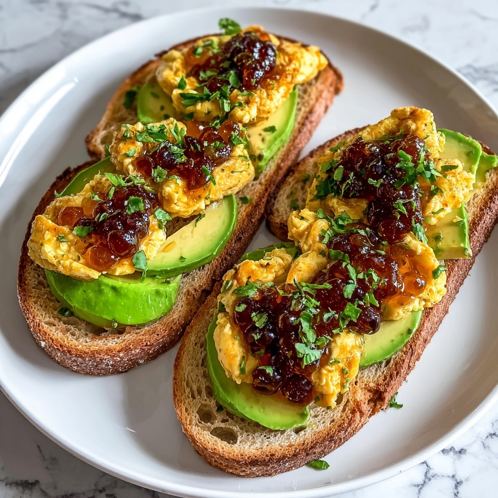 Chili-Maple Caviar & Avocado on Toast Recipe - Recipe Image
