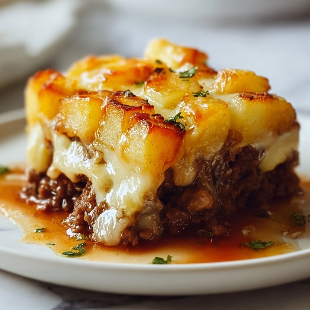 Cheesy Tater Tot Meatloaf Casserole Recipe - Recipe Image