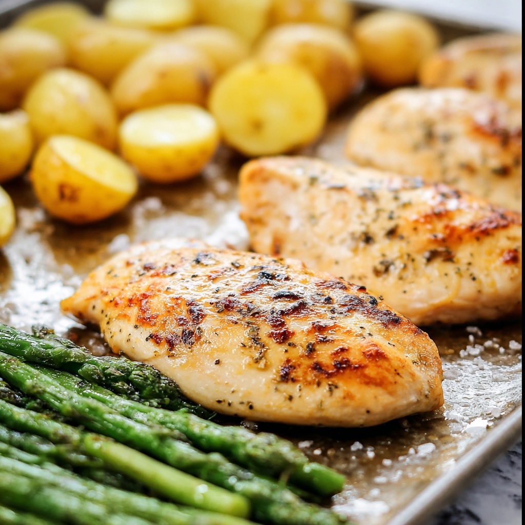 Sheet Pan Honey Garlic Chicken with Potatoes and Green Beans Recipe - Recipe Image