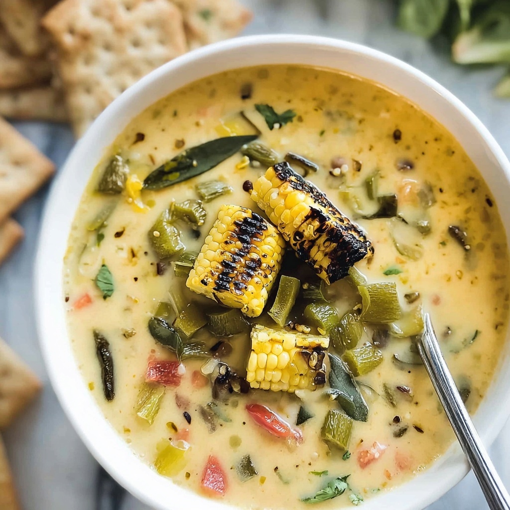 Roasted Poblano Corn Chowder for a Cozy Meal Recipe - Recipe Image