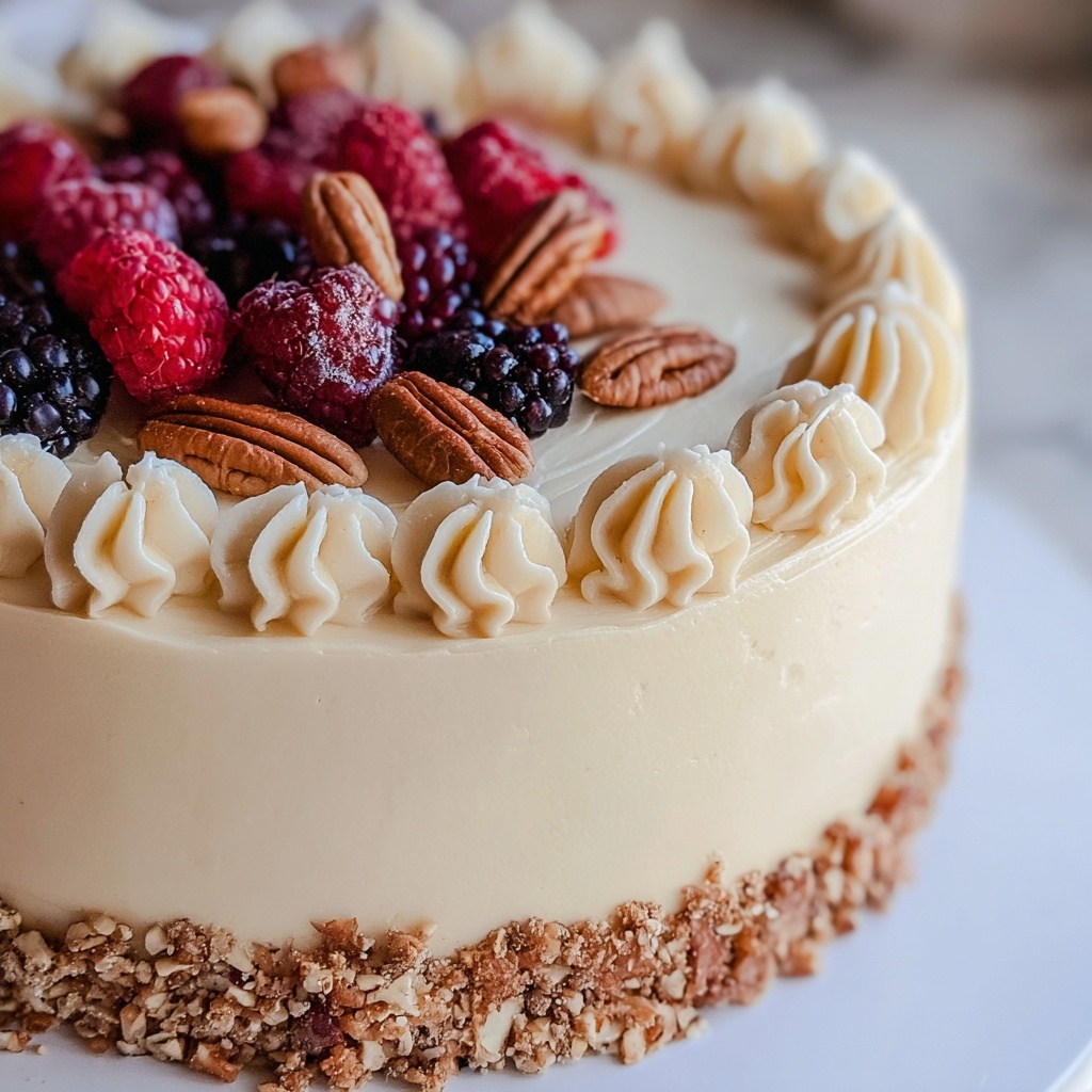 Simple Italian Cream Cake with Coconut, Pecans, and Rum Recipe - Recipe Image
