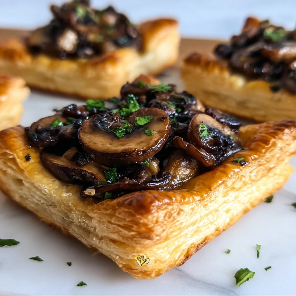 Mushroom Gorgonzola Puff Pastry Tarts Recipe - Recipe Image