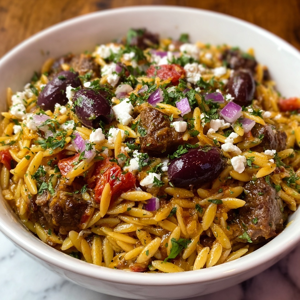 Greek Beef Orzo Pasta Recipe - Recipe Image