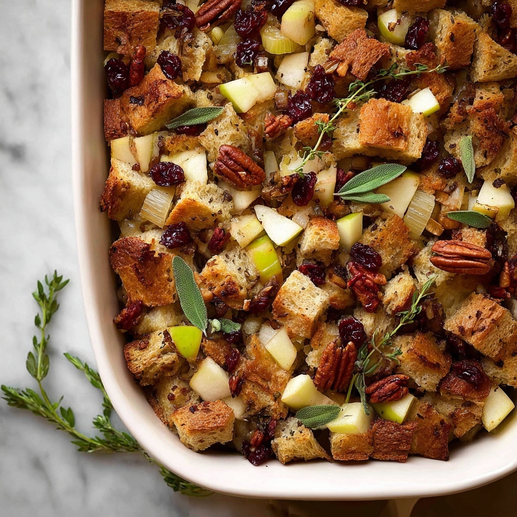 Autumn Harvest Stuffing with Apples, Cranberries, and Pecans Recipe - Recipe Image