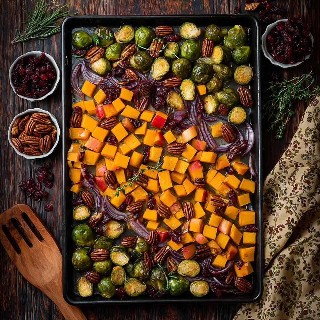 Festive Roasted Vegetables with Apples, Cranberries, and Pecans Recipe - Recipe Image