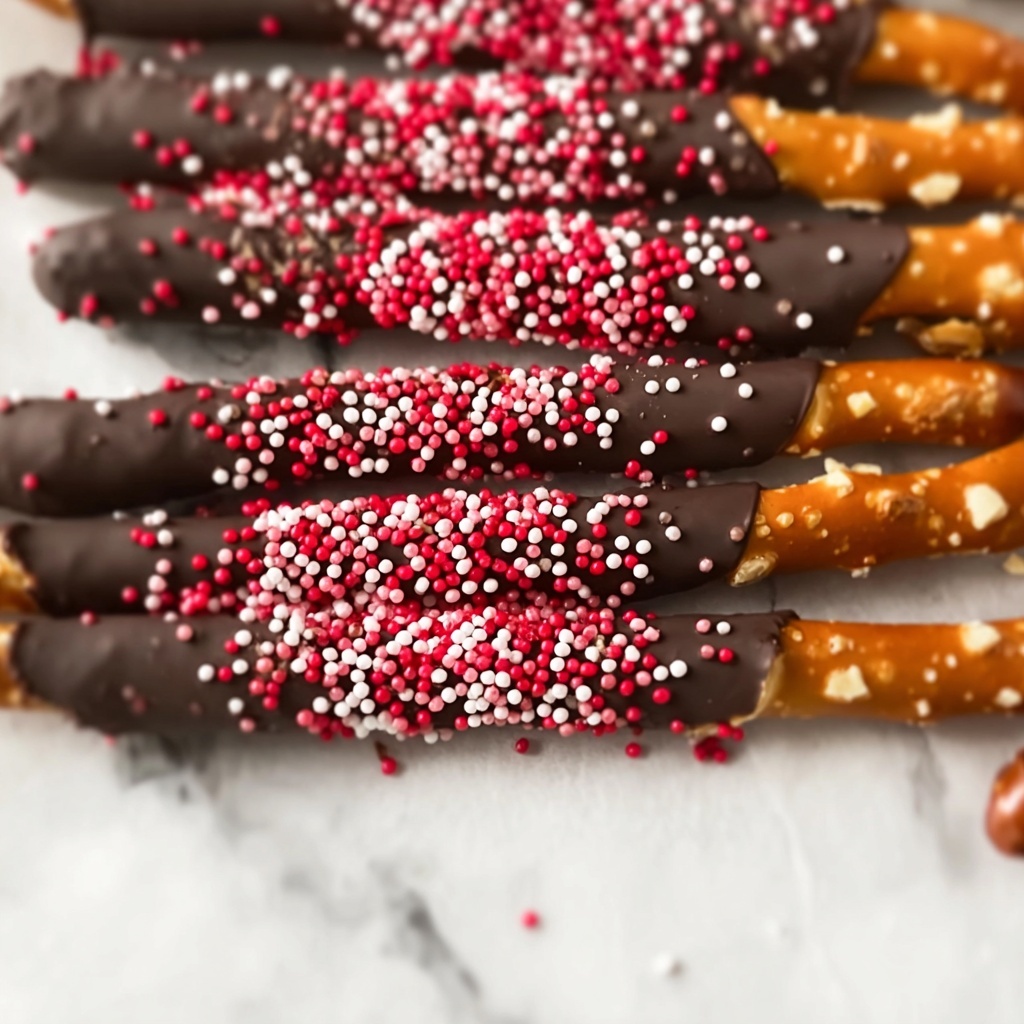 Chocolate Covered Pretzel Rods with Fun Fall Sprinkles Recipe - Recipe Image
